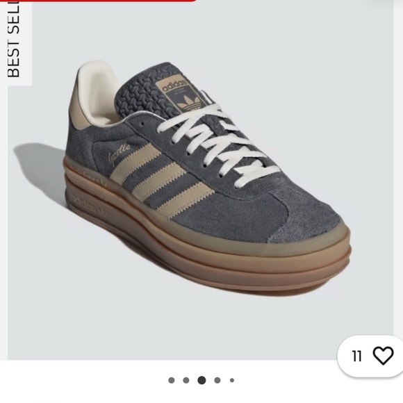 Adidas Gazelle Bold Platform Sneakers Grey Six Magic Beige Size Women’s 7.5 - Picture 5 of 8
